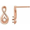 14K Rose Infinity-Inspired Earring Mounting