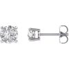 14K White 5 mm Round Forever One™ Moissanite Earrings