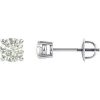 14K White 4.5 mm Round Forever One™ Lab-Grown Moissanite Earrings