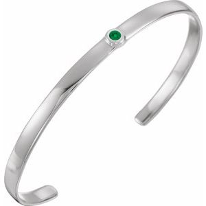 Natural Emerald Cuff Bracelet