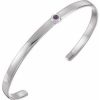 14K White Lab-Grown Alexandrite Cuff 6″ Bracelet