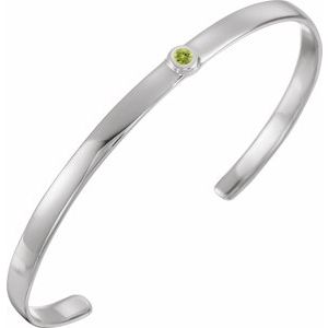 Natural Peridot Cuff Bracelet