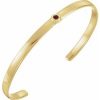 14K Yellow Natural Mozambique Garnet Cuff 6″ Bracelet