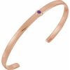 14K Rose Natural Amethyst Cuff 6″ Bracelet