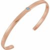 14K Rose Natural Aquamarine Cuff 6″ Bracelet