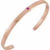 14K Rose Natural Pink Tourmaline Cuff 6″ Bracelet