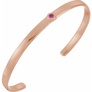 Natural Pink Tourmaline Cuff Bracelet