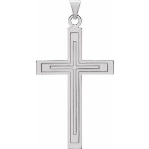 Sterling Silver 39×25 mm Cross Pendant