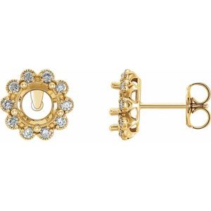 1/8 Ctw Natural Diamond Semi-Set Earrings