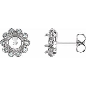 1/8 Ctw Natural Diamond Semi-Set Earrings