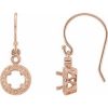 14K Rose 5 mm Round Halo-Style Earring Mounting