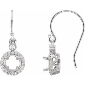 1/8 Ctw Natural Diamond Semi-Set Halo-Style Earrings