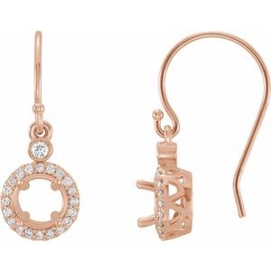 1/8 Ctw Natural Diamond Semi-Set Halo-Style Earrings