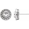 Sterling Silver 5 mm Round Bezel-Set Halo-Style Earring Mounting