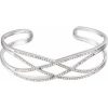 14K White 3/4 CTW Natural Diamond Criss-Cross Cuff 7″ Bracelet