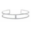 14K White 3/4 CTW Natural Diamond Cuff 6″ Bracelet