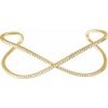 14K Yellow 3/4 CTW Natural Diamond Criss-Cross Cuff 7″ Bracelet