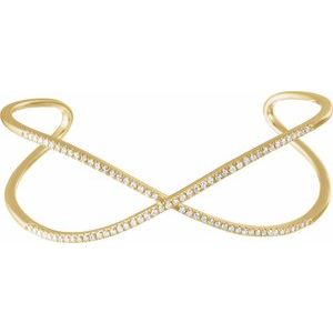 3/4 Ctw Natural Diamond Criss Cross Cuff Bracelet