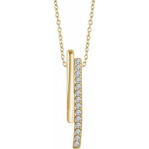 1/5 Ctw Natural Diamond Bar Necklace