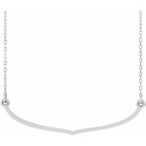 14K White Freeform Bar 16-18″ Necklace