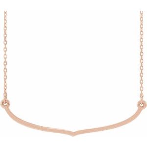 14K Rose Freeform Bar 16-18″ Necklace