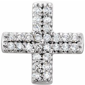 .07 Ctw Natural Diamond Cross Pendant