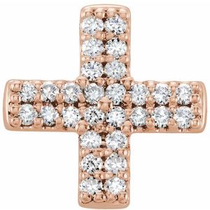 .07 Ctw Natural Diamond Cross Pendant