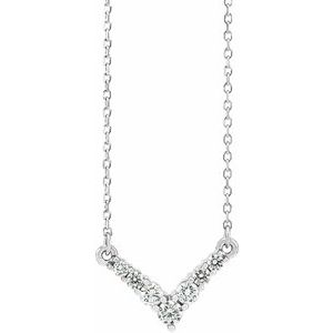 1/3 Ctw Natural Diamond V Necklace