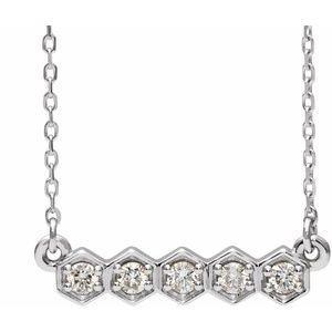 1/5 Ctw Natural Diamond Bar Necklace