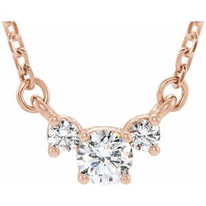 14K Rose 1/3 CTW Natural Diamond 16-18″ Necklace