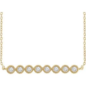 1/5 Ctw Natural Diamond Bar Necklace