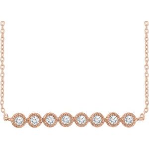 1/5 Ctw Natural Diamond Bar Necklace