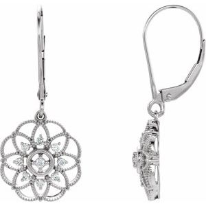 1/5 Ctw Natural Diamond Granulated Filigree Earrings