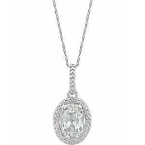 Lab-Grown White Sapphire And .01 Ctw Natural Diamond Necklace