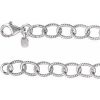 Sterling Silver Knurled Cable 7″  Chain