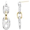 Sterling Silver & 14K Yellow Marine Link Earrings