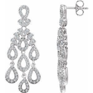 7/8 Ctw Natural Diamond Dangle Earrings