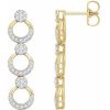 14K Yellow 1/2 CTW Natural Diamond Geometric Earrings