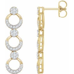 1/2 Ctw Natural Diamond Geometric Dangle Earrings