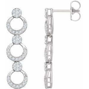 1/2 Ctw Natural Diamond Geometric Dangle Earrings