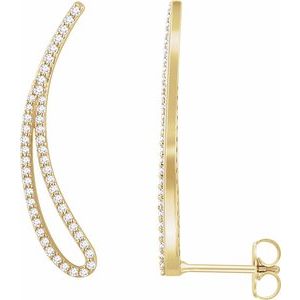 1/4 Ctw Natural Diamond Ear Climbers