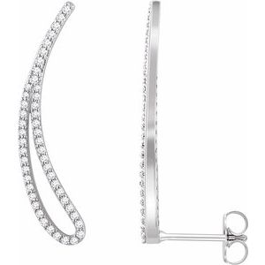 1/4 Ctw Natural Diamond Ear Climbers