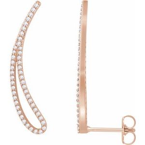 1/4 Ctw Natural Diamond Ear Climbers