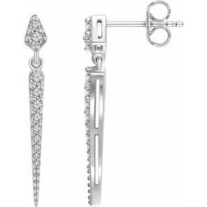 1/4 Ctw Natural Diamond Dangle Earrings