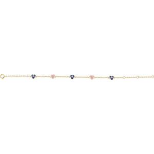 .04 Ctw Natural Diamond Flowers And Hearts Bracelet