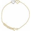 10K Yellow .07 CTW Natural Diamond Double Heart 6-7″ Bracelet