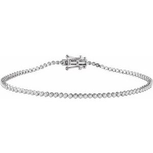 9/10 Ctw Natural Diamond Line Bracelet