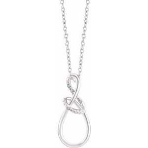 Sterling Silver .015 CTW Natural Diamond Freeform 16-18″ Necklace