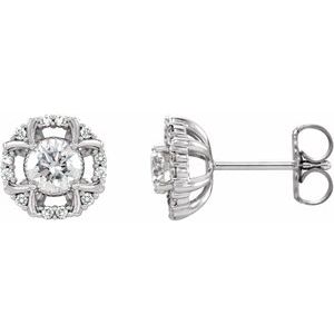 5/8 Ctw Natural Diamond Halo-Style Earrings