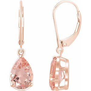 Natural Pink Morganite Earrings